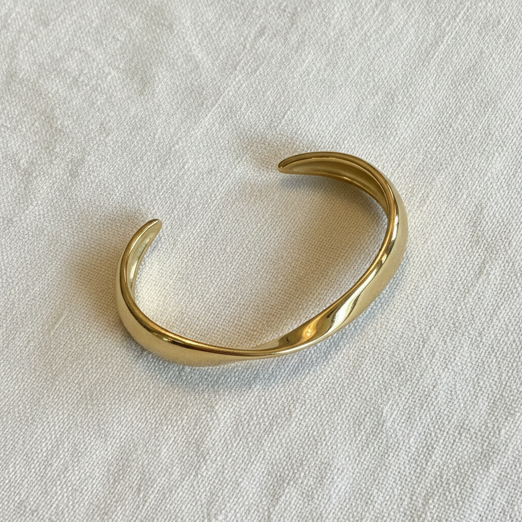 Elise Twist Cuff – Bright Cream Linen Flat Lay