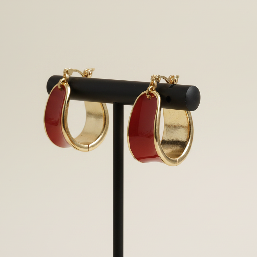 Scarlet Ruby Hoops