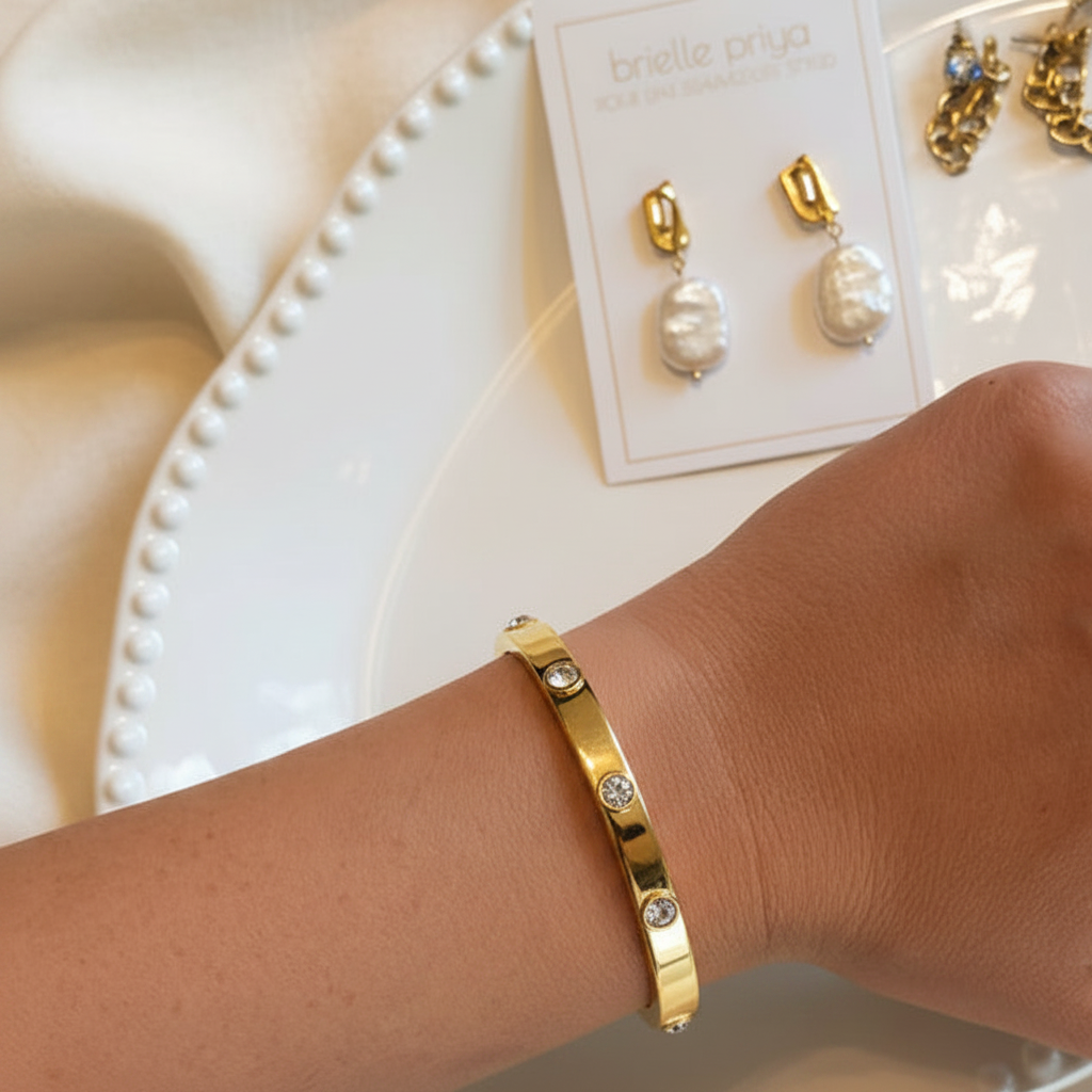 Victoria Diamond Bangle - Warm Editorial